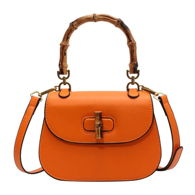 Elegant Handheld Bamboo Saddle Bag for Women