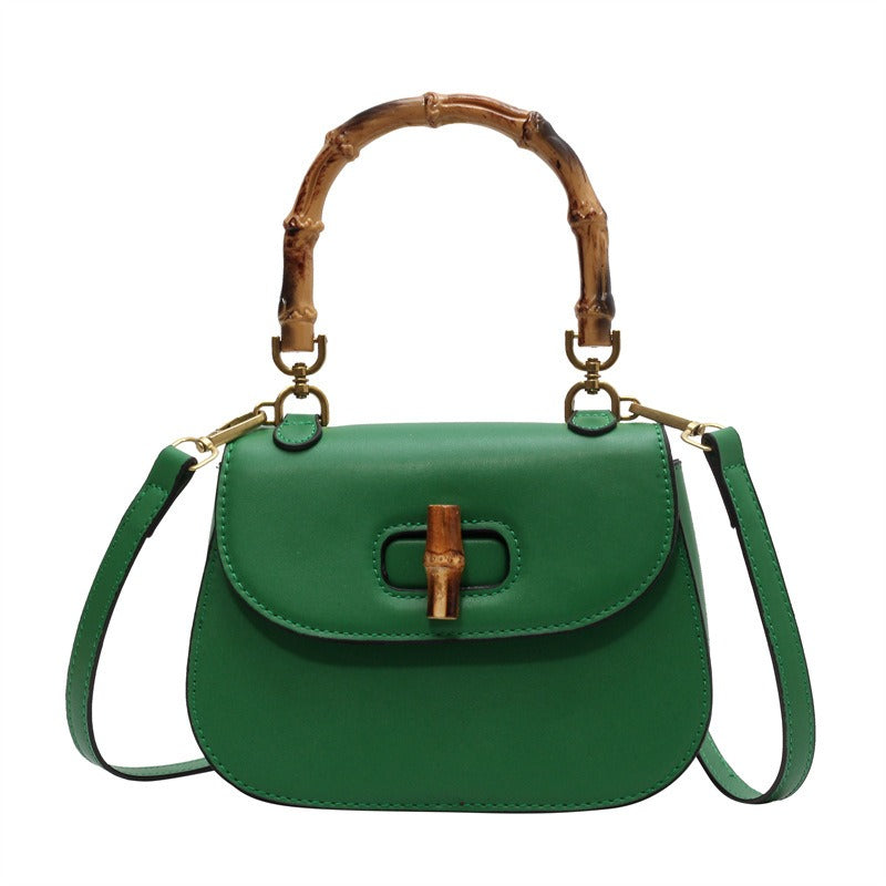 Elegant Handheld Bamboo Saddle Bag for Women