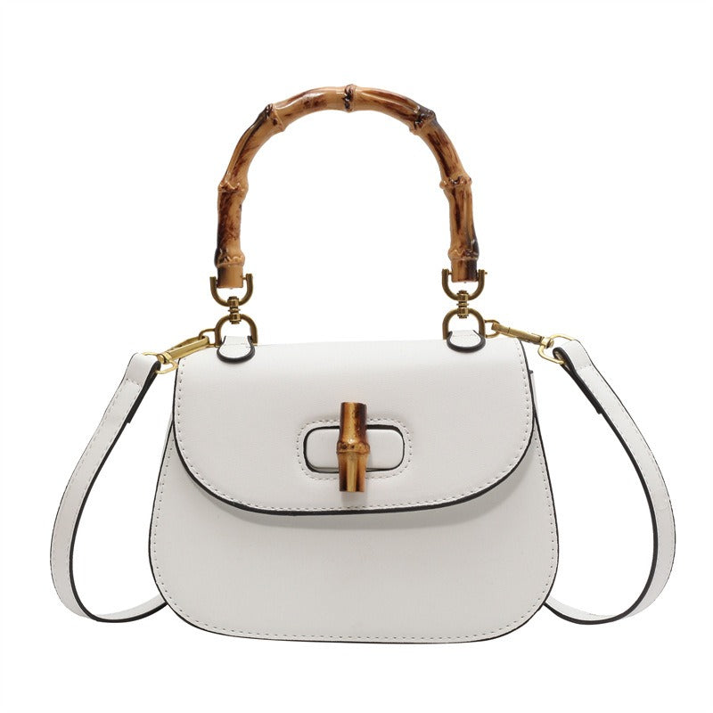 Elegant Handheld Bamboo Saddle Bag for Women
