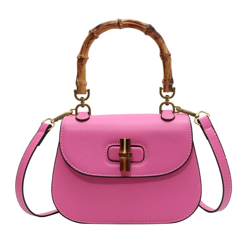 Elegant Handheld Bamboo Saddle Bag for Women