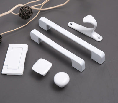 Simplicity White Stainless Steel Cabinet Handles
