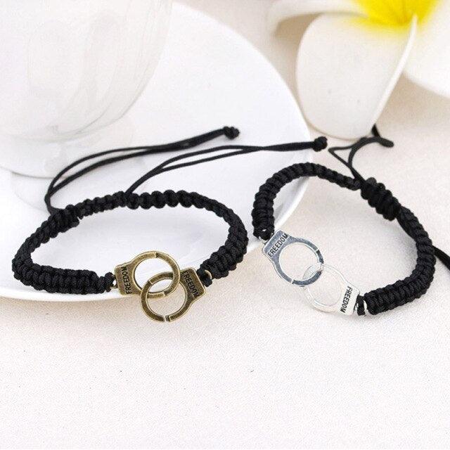 Bracelets en Cuir Ajustables Faits Main pour Couples