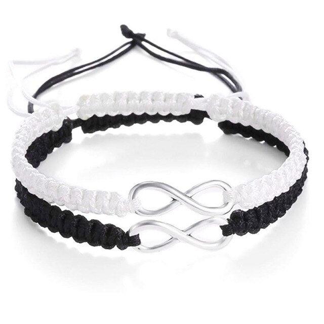 Bracelets en Cuir Ajustables Faits Main pour Couples