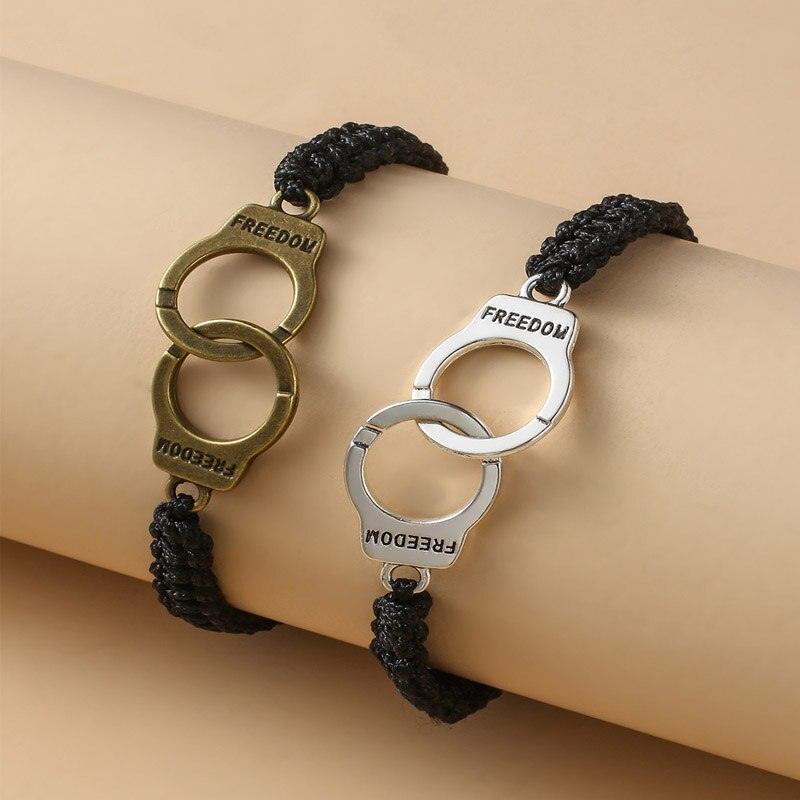 Bracelets en Cuir Ajustables Faits Main pour Couples