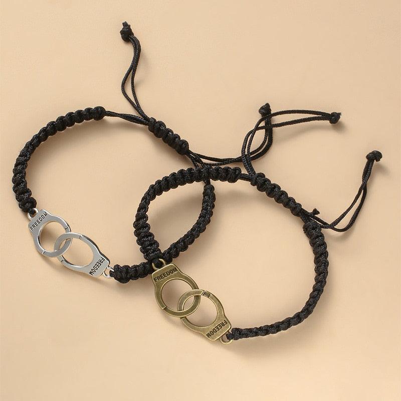 Bracelets en Cuir Ajustables Faits Main pour Couples