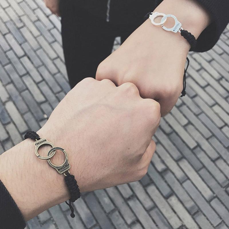 Bracelets en Cuir Ajustables Faits Main pour Couples