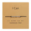 Bracelet en perles fait main avec cordon noir et carte Je t'aime