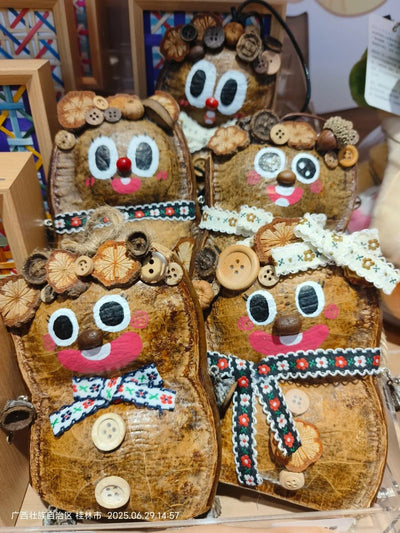 Handmade Big-Eyed Entada Pod Ornament - Unique Natural Decor