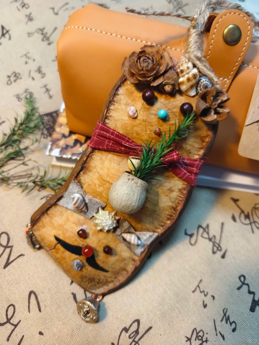 Handmade Entada Pod Ornament with Spinning Feature