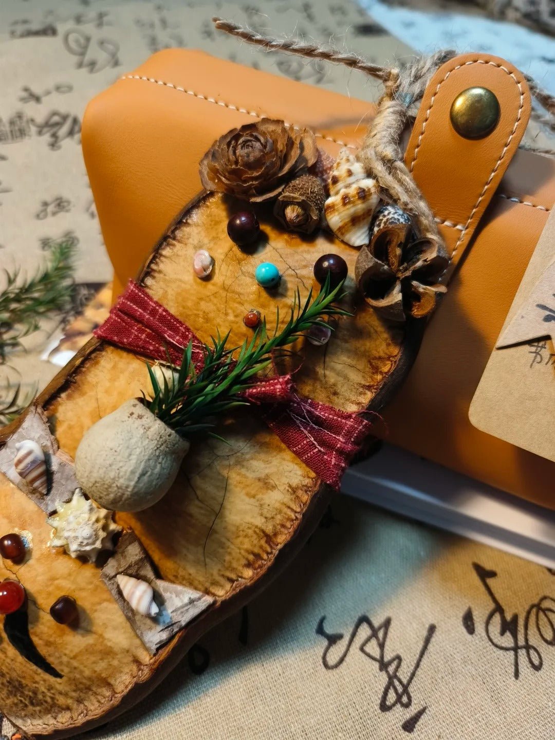 Handmade Entada Pod Ornament with Spinning Feature