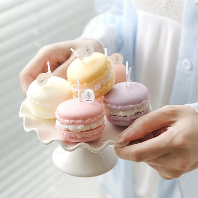 Ensemble de bougies parfumées en macaron fait main pour la décoration intérieure