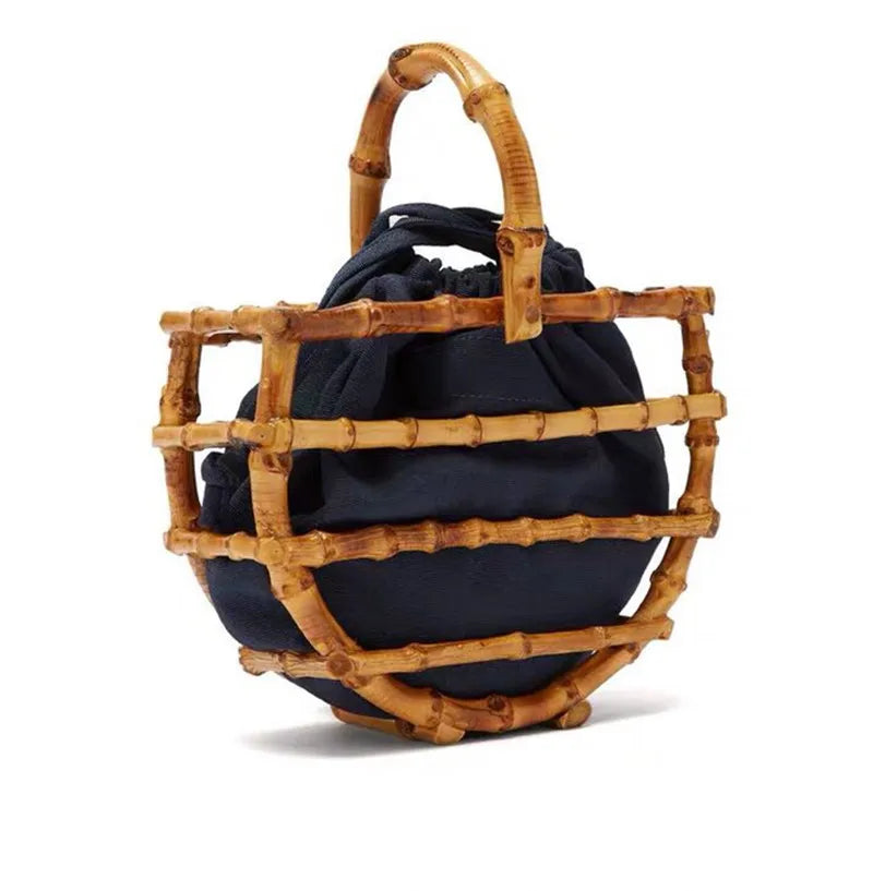 Handmade Bamboo Knot Bag with Tassels