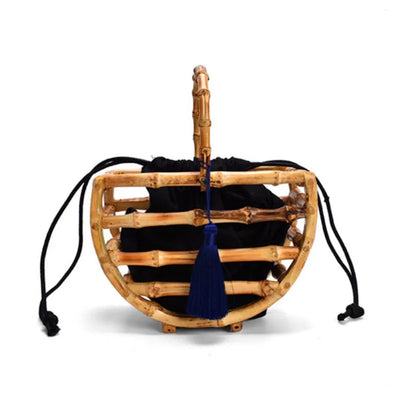 Handmade Bamboo Knot Bag with Tassels