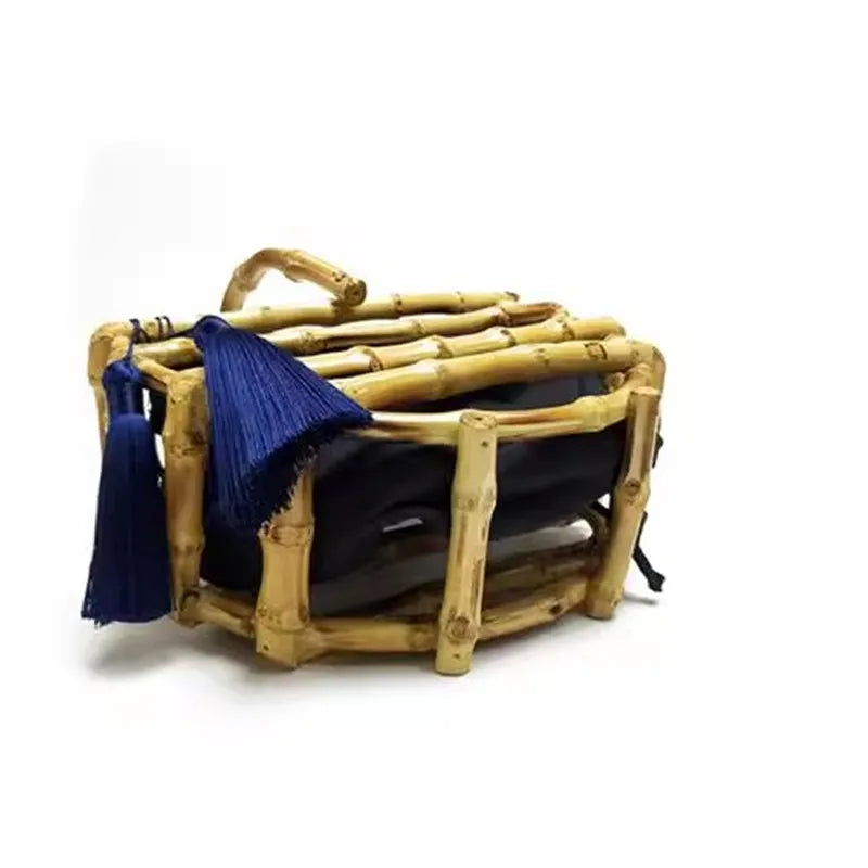Handmade Bamboo Knot Bag with Tassels