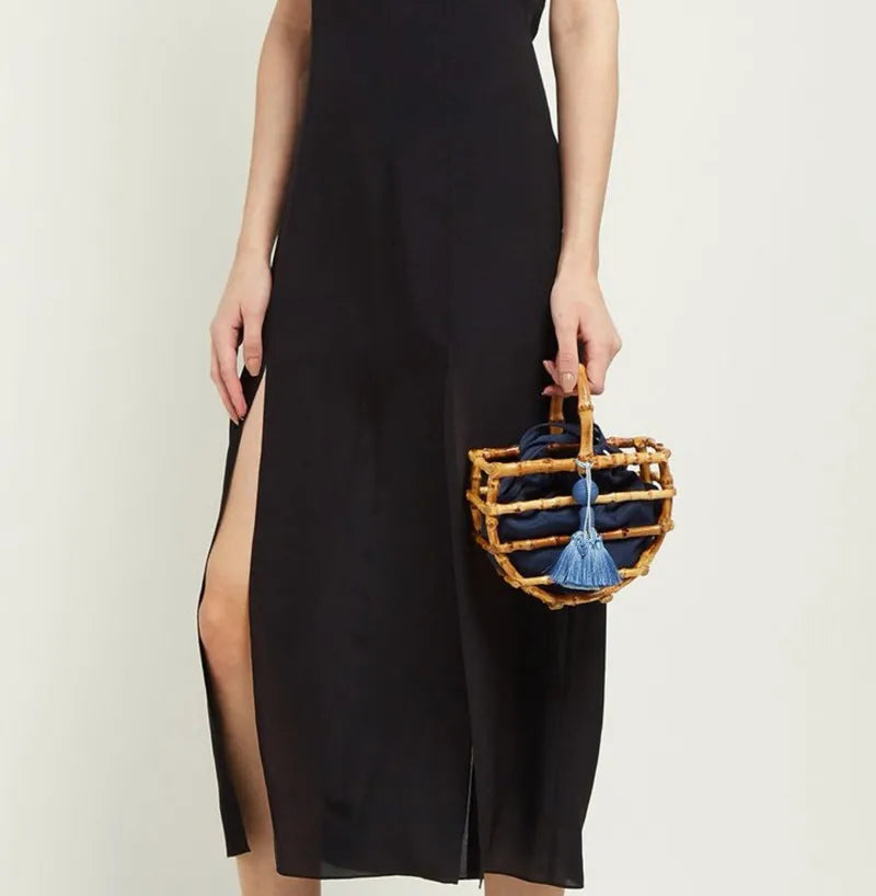 Handmade Bamboo Knot Bag with Tassels