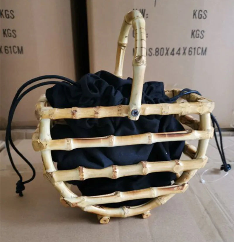Handmade Bamboo Knot Bag with Tassels