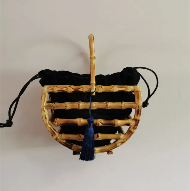 Handmade Bamboo Knot Bag with Tassels