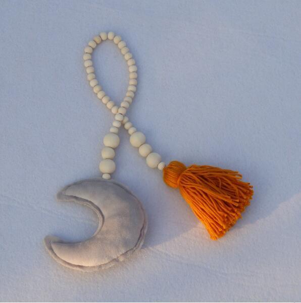 Nordic Wooden Beads Moon & Star Crib Mobile