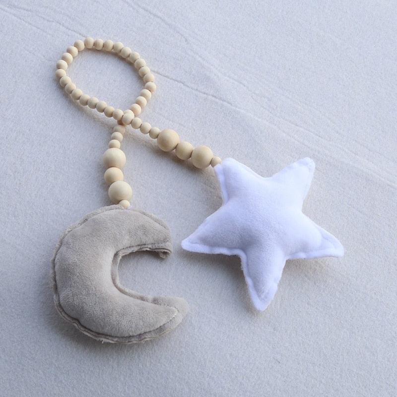 Nordic Wooden Beads Moon & Star Crib Mobile