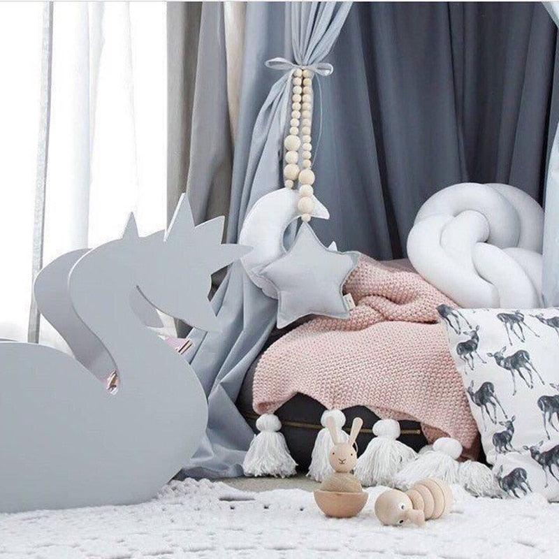 Nordic Wooden Beads Moon & Star Crib Mobile