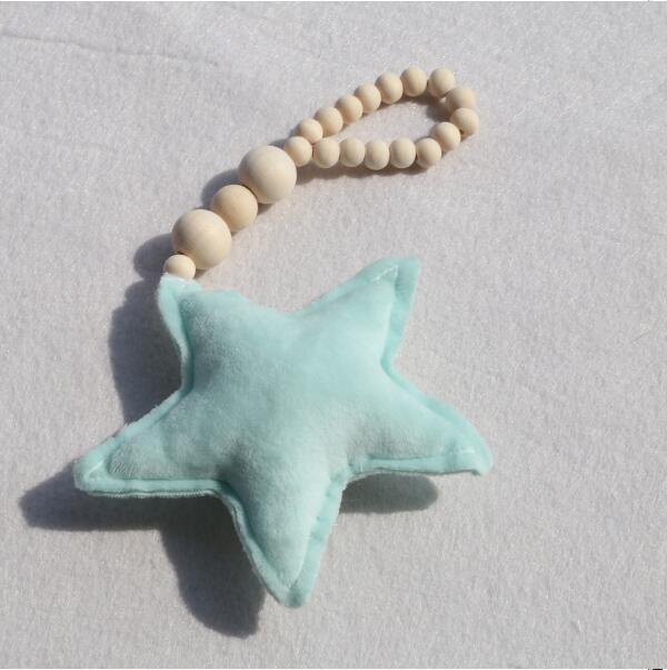 Nordic Wooden Beads Moon & Star Crib Mobile