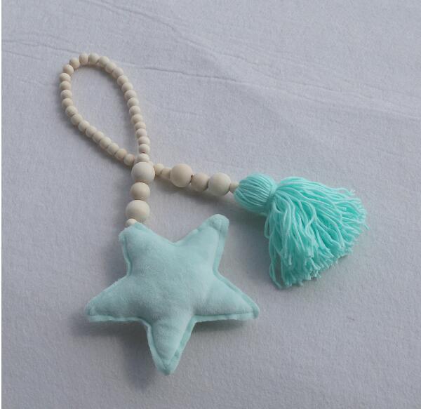 Nordic Wooden Beads Moon & Star Crib Mobile