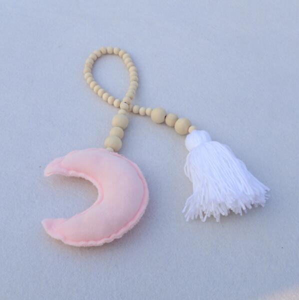Nordic Wooden Beads Moon & Star Crib Mobile