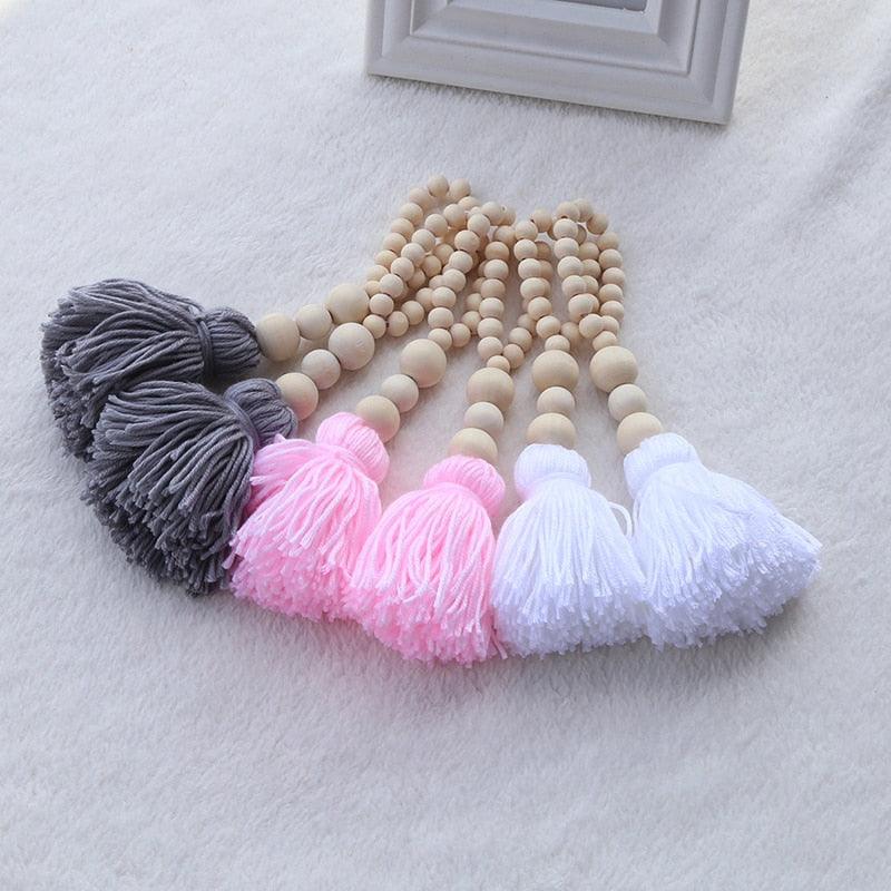 Nordic Wooden Beads Moon & Star Crib Mobile