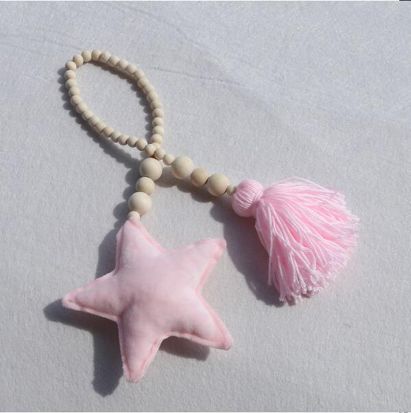 Nordic Wooden Beads Moon & Star Crib Mobile