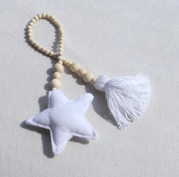 Nordic Wooden Beads Moon & Star Crib Mobile