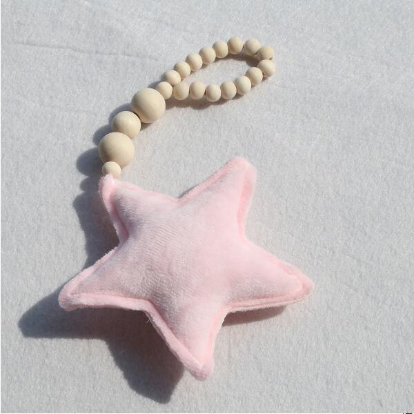 Nordic Wooden Beads Moon & Star Crib Mobile