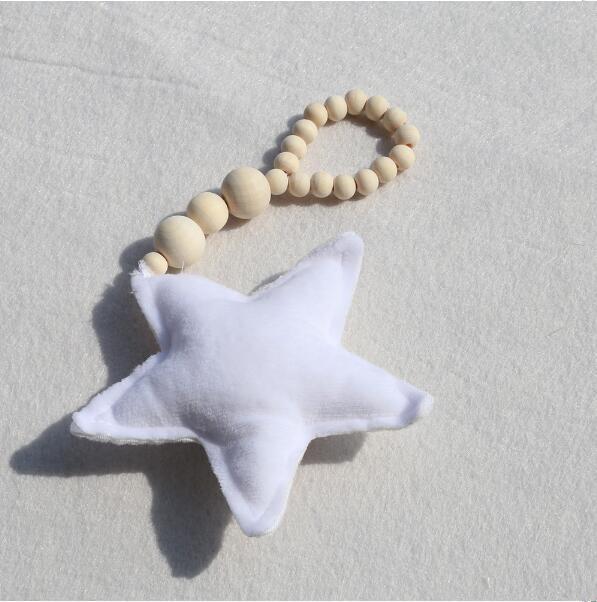Nordic Wooden Beads Moon & Star Crib Mobile
