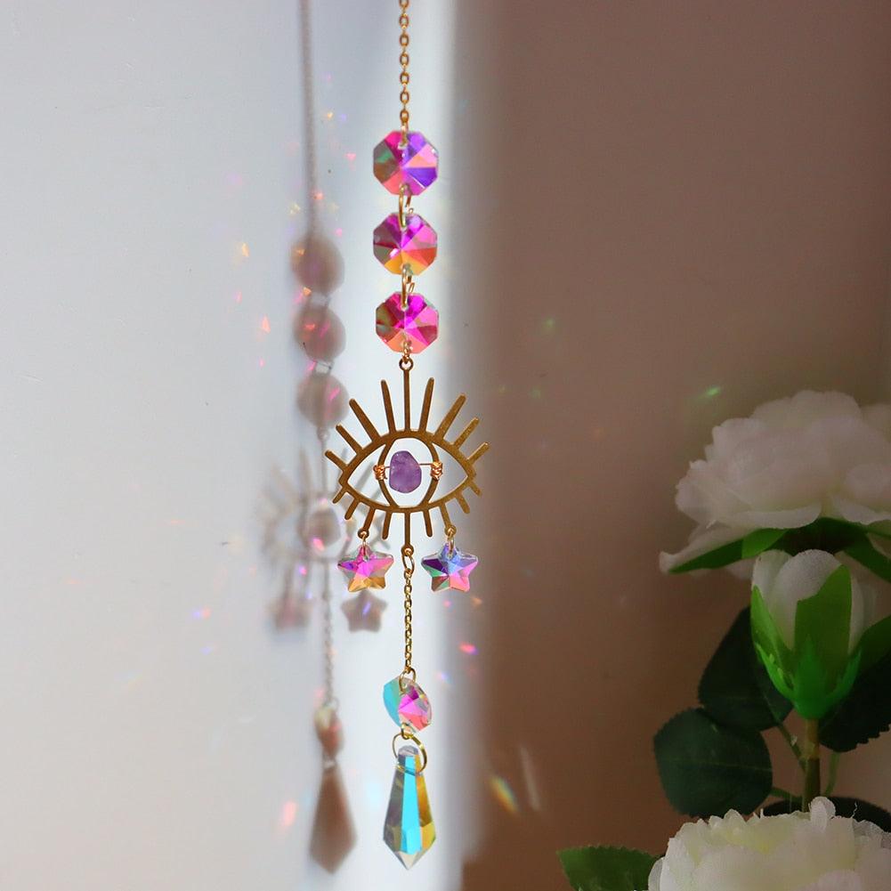 Cazador de Sol de Cristal Colgante Elegante para Decoración del Hogar y Jardín
