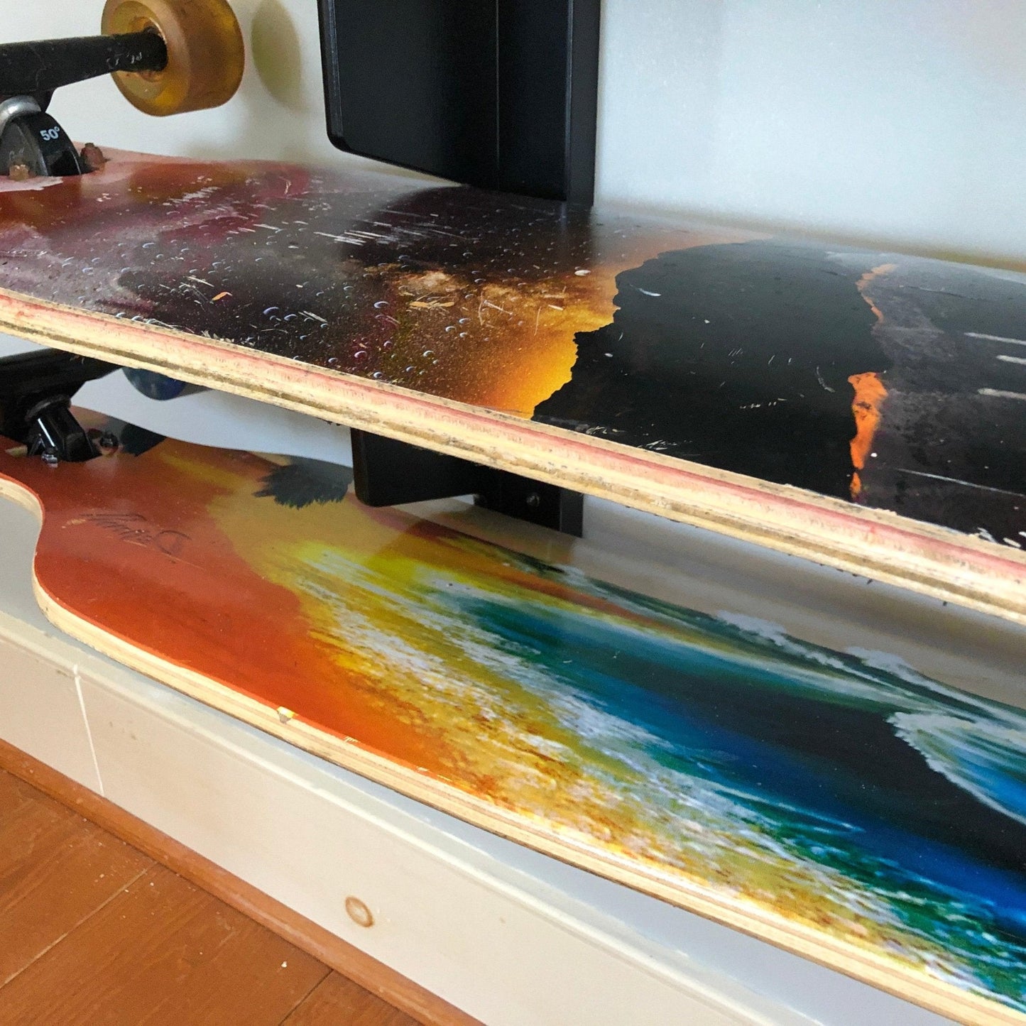Premium Wall-Mounted Skateboard Rack for 4 Boards