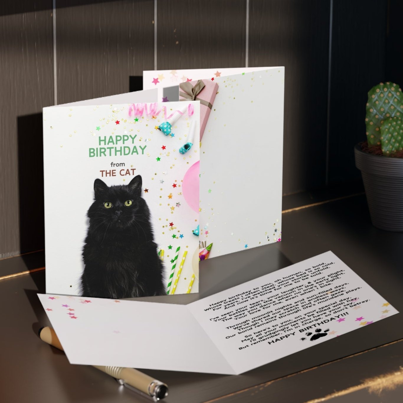 Joyeux Anniversaire des Cartes de Vœux de Chat