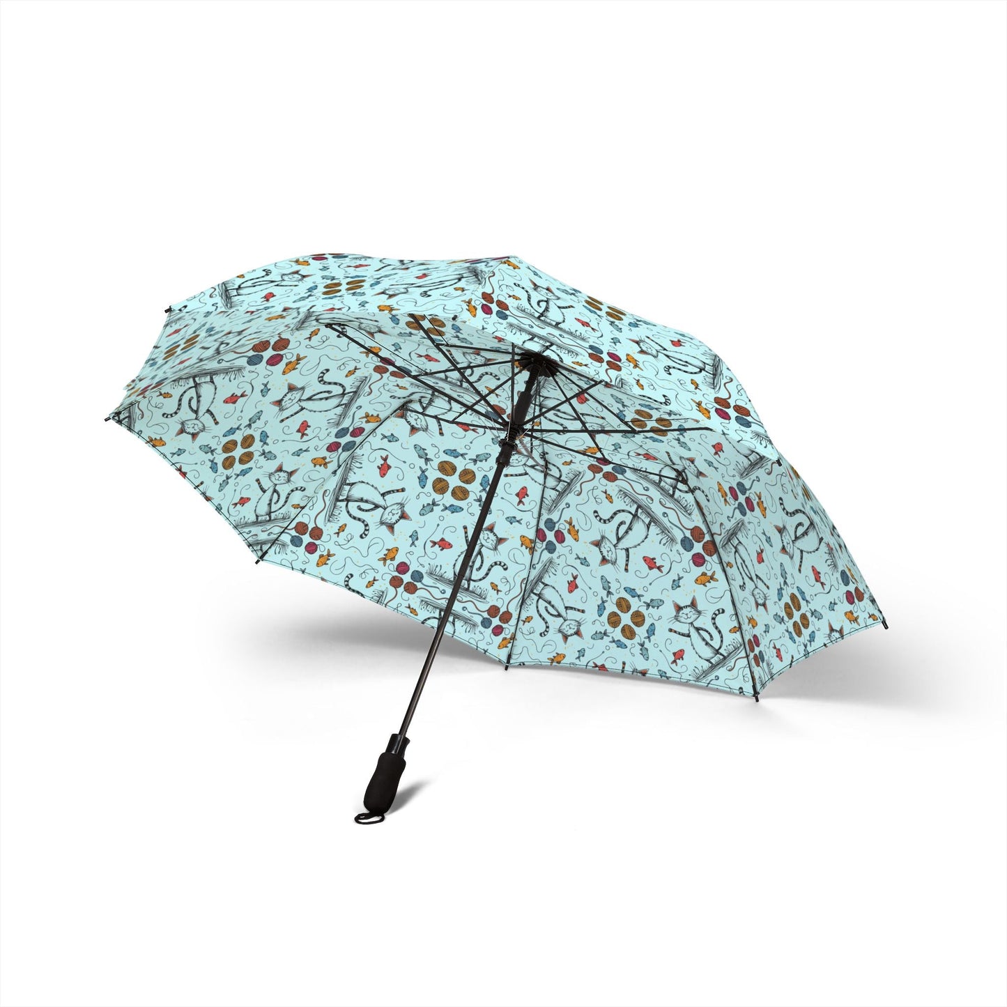 Whimsical Cat Print Umbrella for All Seasons - Korvel