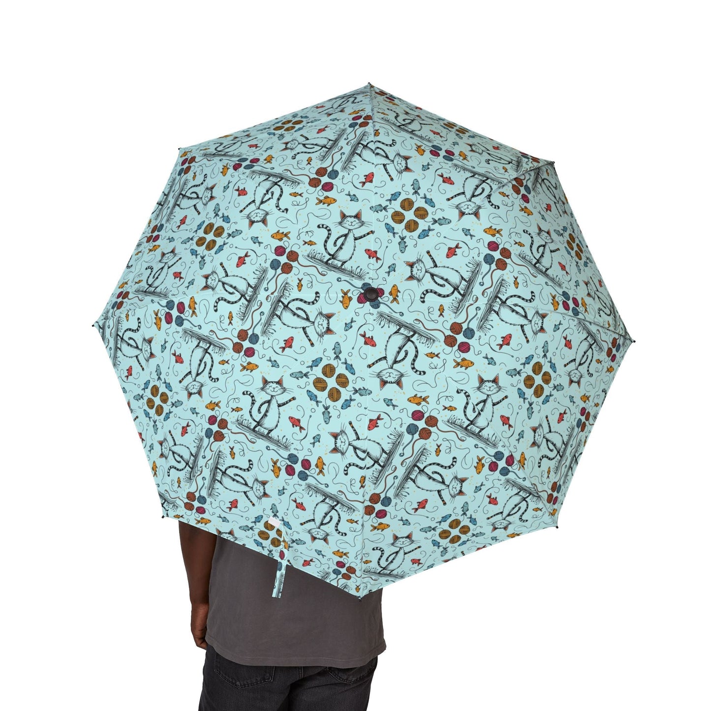Whimsical Cat Print Umbrella for All Seasons - Korvel