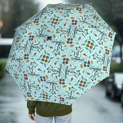 Whimsical Cat Print Umbrella for All Seasons - Korvel