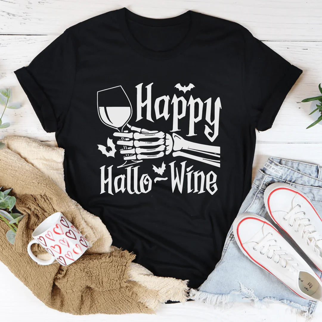 Happy Hallowine Skull Hand Tee - Korvel