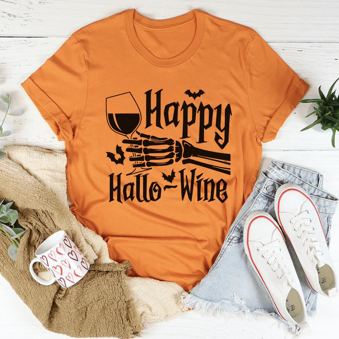 Happy Hallowine Skull Hand Tee - Korvel
