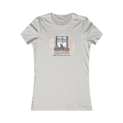 Happy Home Cat Women's Tee - Cozy Cat Lover Shirt