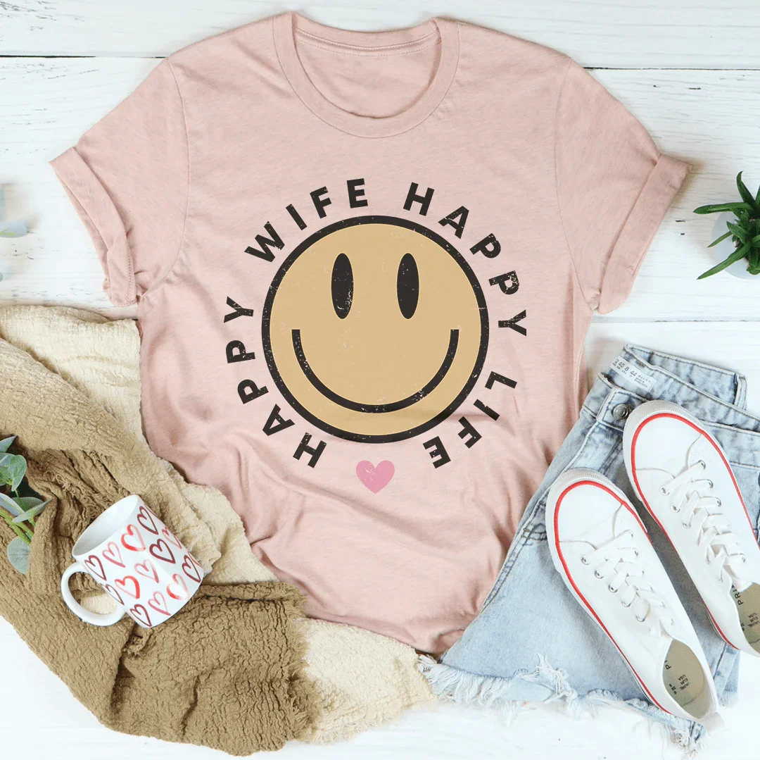 Camiseta Esposa feliz, vida feliz