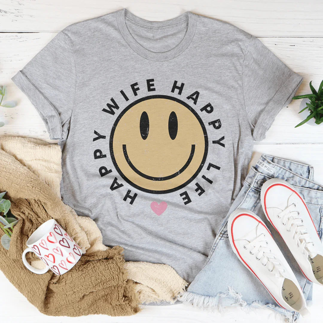 Camiseta Esposa feliz, vida feliz