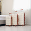 Hardshell Luggage Sets 3 Pcs Spinner Suitcase with TSA Lock Lightweight 20''24''28''  Brown+White + ABS - Korvel