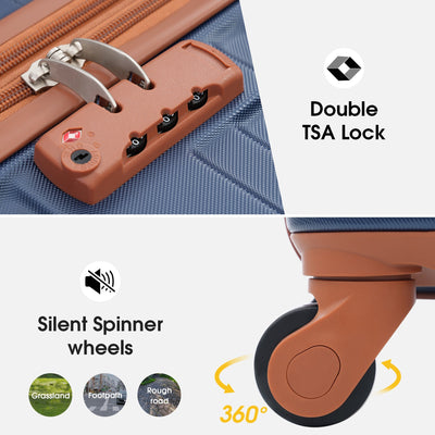 Ensemble de Valises Rigides Bleu Marine Premium - 3 Pièces