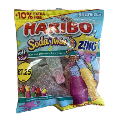 Haribo Soda Twist – Fizzy Cola & Lemon Gummy Candy 160g
