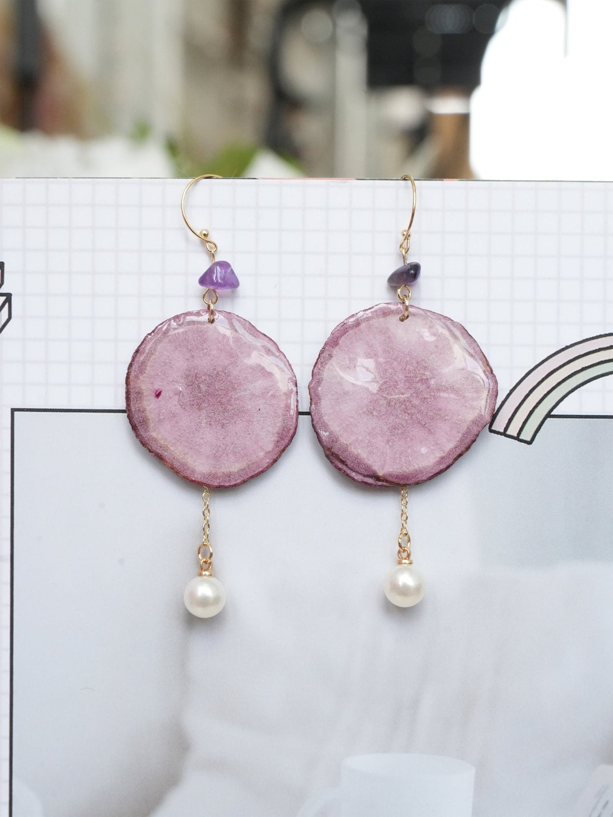 Pendientes de Rodaja de Verdura Harvest Gem - Zanahoria y Batata Morada