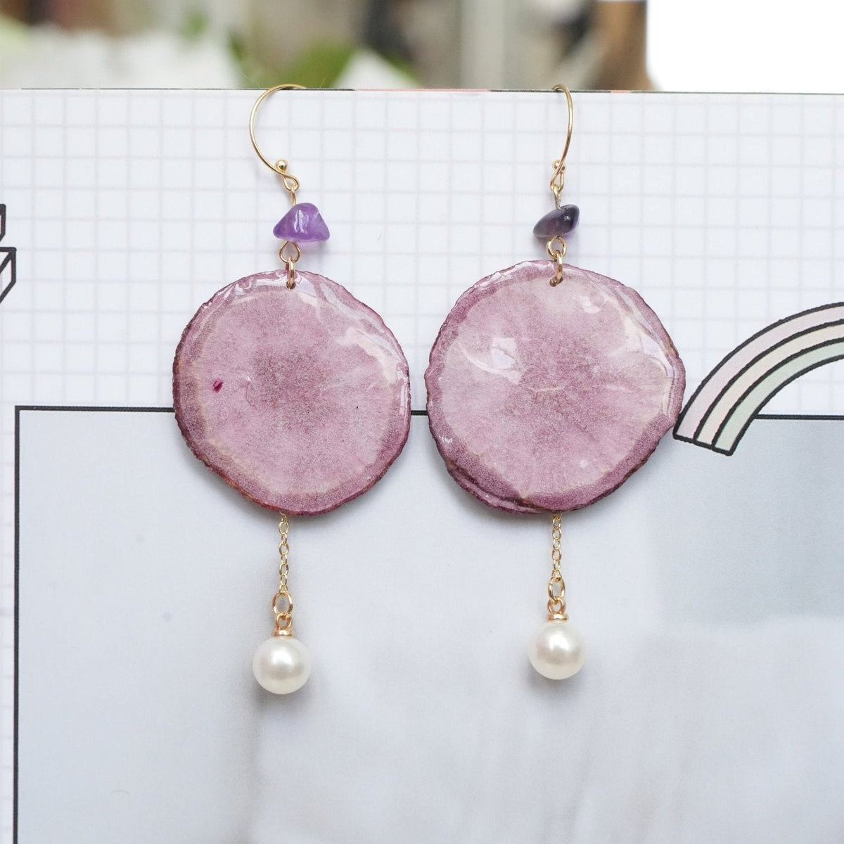 Pendientes de Rodaja de Verdura Harvest Gem - Zanahoria y Batata Morada