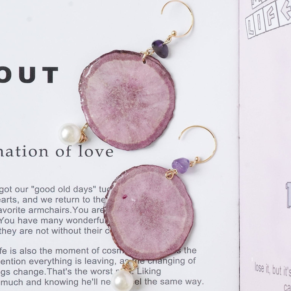 Pendientes de Rodaja de Verdura Harvest Gem - Zanahoria y Batata Morada