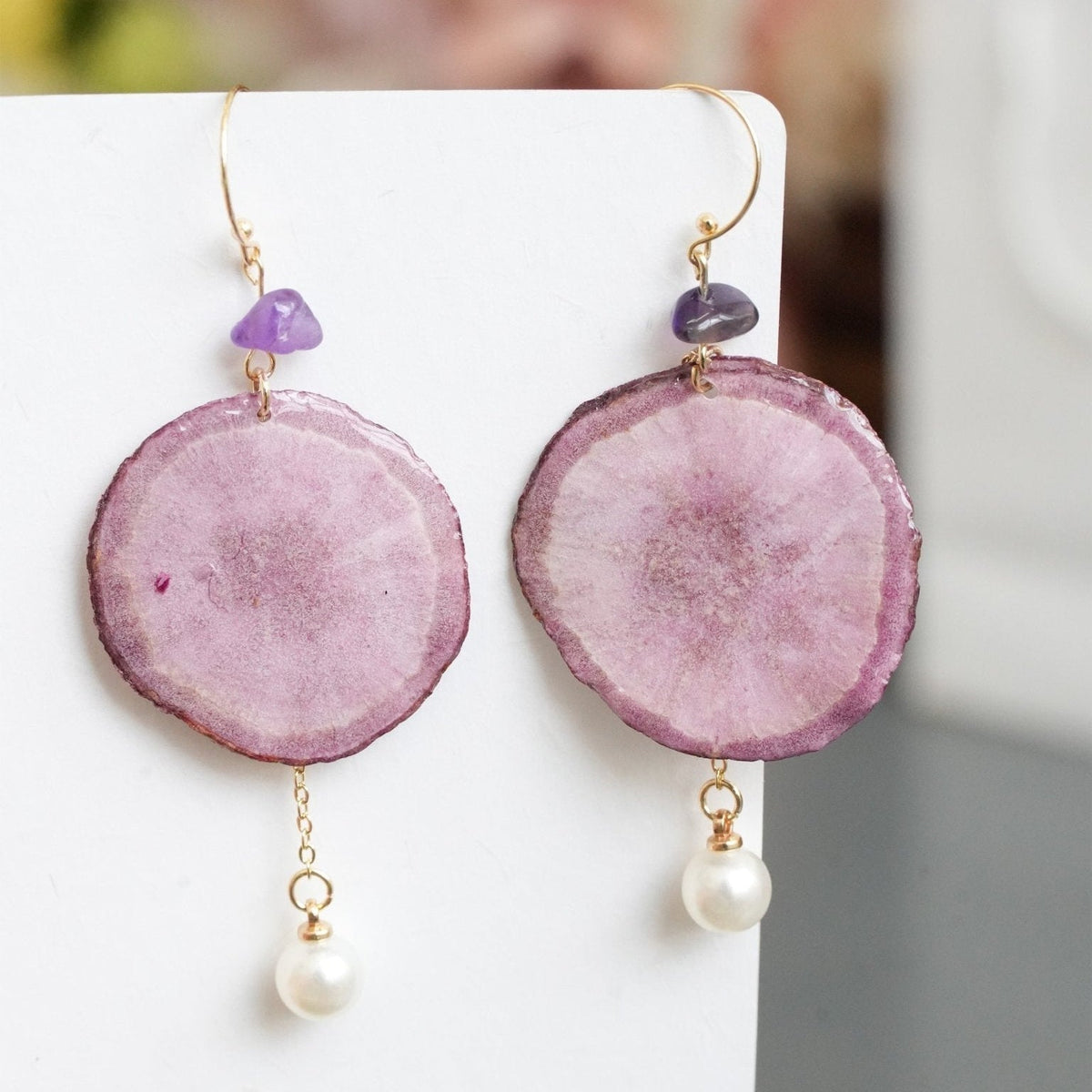 Pendientes de Rodaja de Verdura Harvest Gem - Zanahoria y Batata Morada